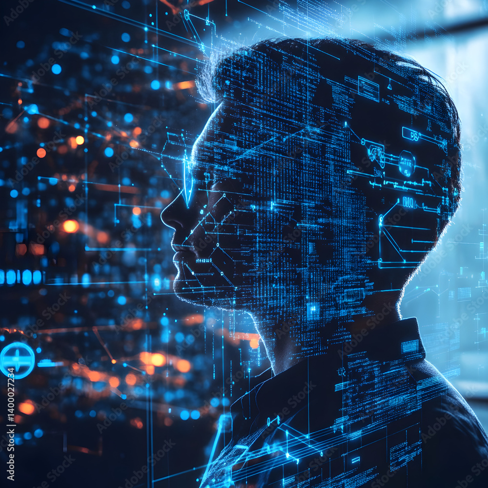 Aufkleber showcase of business technology ai modernization virtual environment visual presentation innovative 
