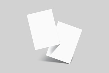 Realistic blank A4 format paper flyer mockup with shadow isolated. Sheet design template for presentation poster, newspaper, flyer, brochure, flier, business card, card, postcard, letter or invitation