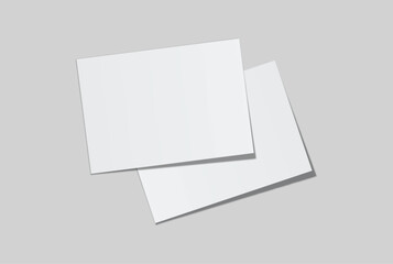 Realistic blank A4 format paper flyer mockup with shadow isolated. Sheet design template for presentation poster, newspaper, flyer, brochure, flier, business card, card, postcard, letter or invitation