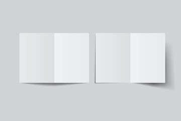 A4 Bifold Blank Mockup, Open Leaflet template .Blank paper cover for  pamphlet, catalog, flyer, notecards, note paper, greeting card, wedding invitation, gift card, postcard, flier, brochure or letter