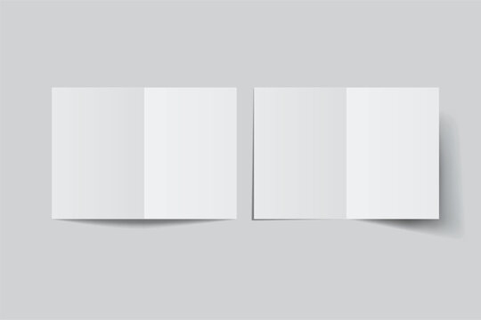 A4 Bifold Blank Mockup, Open Leaflet template .Blank paper cover for  pamphlet, catalog, flyer, notecards, note paper, greeting card, wedding invitation, gift card, postcard, flier, brochure or letter