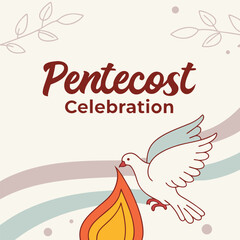 Religious Pentecost Background, Holy Spirit, Pentecost Sunday, and Pentecost Celebration.