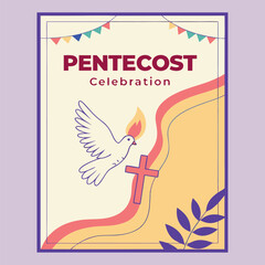Religious Pentecost Background, Holy Spirit, Pentecost Sunday, and Pentecost Celebration.