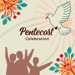 Religious Pentecost Background, Holy Spirit, Pentecost Sunday, and Pentecost Celebration.