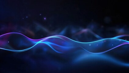 Smooth Blue Waves Flowing Across a Dark Background with a Mystical Glow