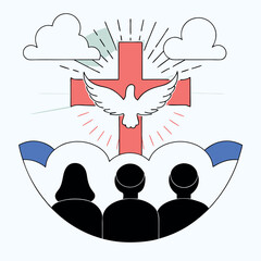 Religious Pentecost Background, Holy Spirit, Pentecost Sunday, and Pentecost Celebration.