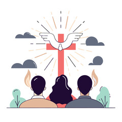 Adobe Illustrator Religious Pentecost Background, Holy Spirit, Pentecost Sunday, and Pentecost Celebration