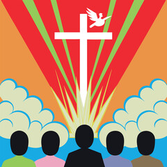 Adobe Illustrator Religious Pentecost Background, Holy Spirit, Pentecost Sunday, and Pentecost Celebratio