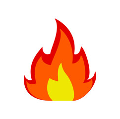 red and orange fire flame, Fire icon. Fire flame symbol. Bonfire silhouette logotype. Flames symbols flat style - stock vector.
