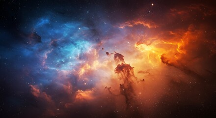 Naklejka premium Cosmic Inferno AI Generated