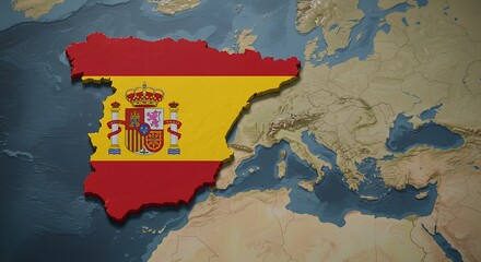 Spain A Global Perspective Detailed Map Render AI Generated