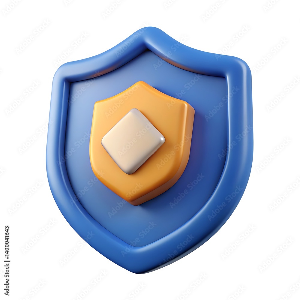 Poster blue shield icon vector web button sign