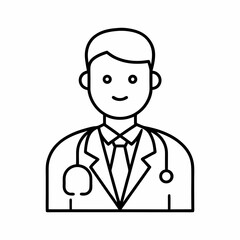 Doctor Outline Icon Healthcare Professional Line Art