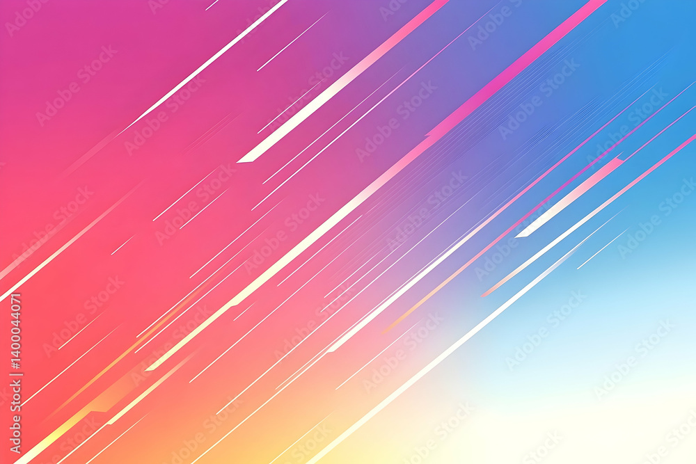 Poster Abstract vibrant diagonal lines design with gradient colors.