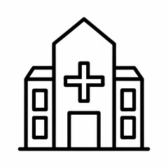 Fototapeta premium Medical Hospital Outline Icon Healthcare Line Vector