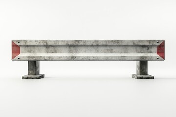 Concrete barrier with red reflectors for traffic safety on roads, highways, and infrastructure protection