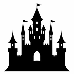 Obraz premium Castle silhouette vector black 
