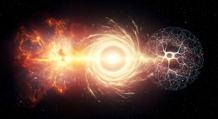 Obraz premium Cosmic Convergence AI Generated