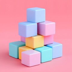 Obraz premium Pastel Blocks Pyramid Studio