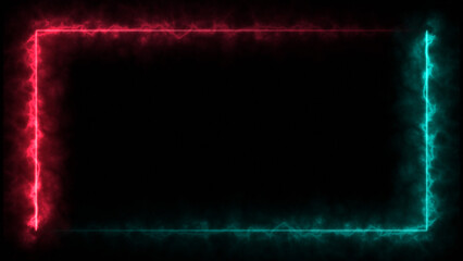 Abstract Neon Frame Formed by Energetic Moving Lines