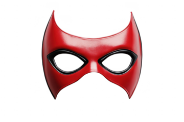 Red superhero mask costume cosplay halloween party disguise accessory isolated prop