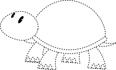 turtle animal tracing line illustration