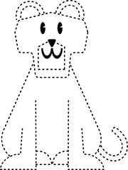 lion animal tracing line illustration