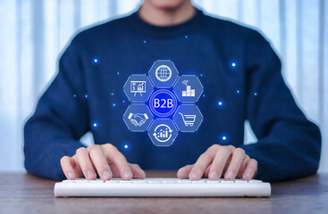 B2B Marketing Concept, B2B Business Show, Digital Marketing, Online Shopping, Development Technology, Business to Business Ecommerce