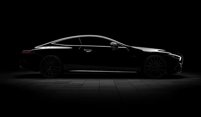 Sleek black sports car silhouette