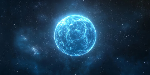 Dreamy Sky with a Glowing Blue Moon Wallpaper Background