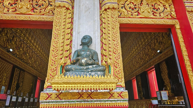 A serene depiction of an ancient temple, (Upagupta) showcasing its intricate architecture and timeless charm, evoking a sense of peace and cultural heritage. Thailand, April 11, 2025
