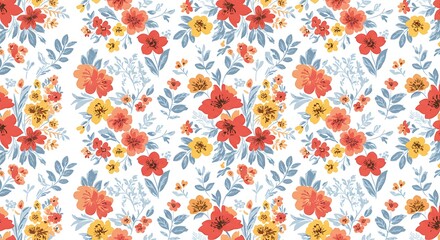 Floral Tapestry of Autumn AI Generated