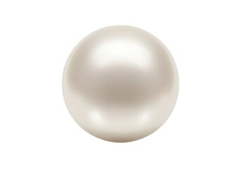A single lustrous pearl centered on a white background with subtle gradations of reflected light