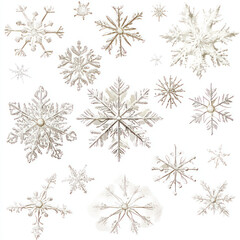 Fototapeta premium snowflakes on white background