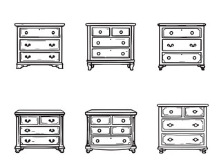 Modern Chest Of Drawers Outline Style