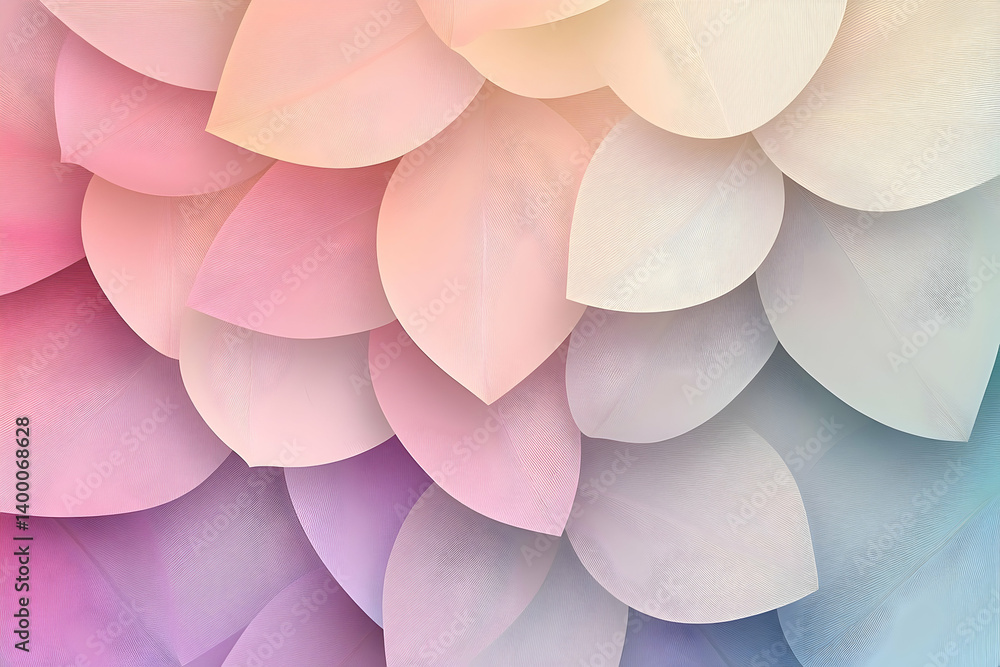 Aufkleber a delicate and soft abstract pattern of overlapping pastel petals.