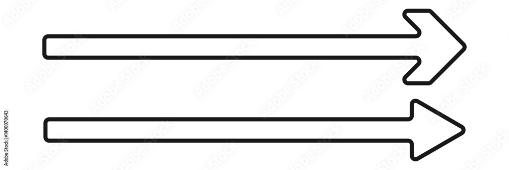 Poster black arrow pointing right. arrow shape element. vector illustration of a set of arrows