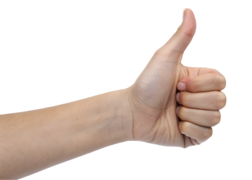 Thumbs Up Hand Gesture Isolated on transparent Background.PNG