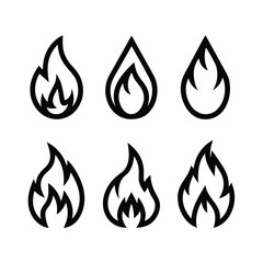 Fire Icons Vector Illustration Design in Flat Modern Style