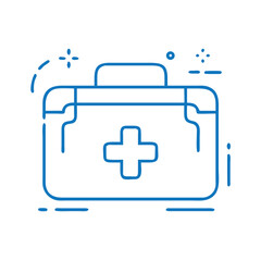 Obraz premium First Aid Kit Icon in Simple Line Art Style 