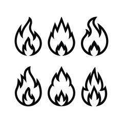 Fire Icons Vector Illustration Design in Flat Modern Style