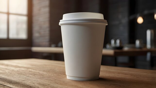 A plain white papper coffee cup for mockups