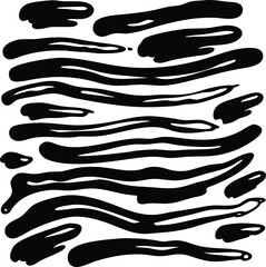 Hand Drawn Paint Grunge Brush Strokes Vector Illustration Design