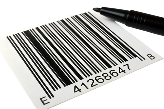 barcode made in china on transparent background 