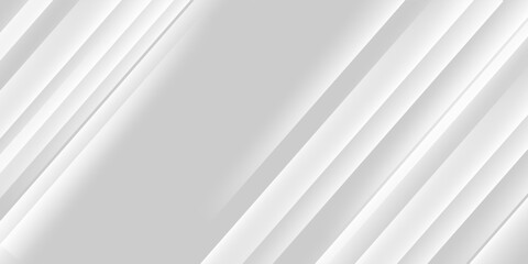 Fototapeta premium Diagonal grey gradient lines background. Abstract silver stripes wallpaper. Abstract gray tech backdrop. Oblique gris texture for graphic design, poster, banner, flyer, brochure, presentation.