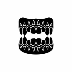 creative details Vampire Teeth Icon Vector Illustration