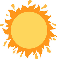 Stylized Sunburst with Orange and Yellow Hues, Abstract Solar Design