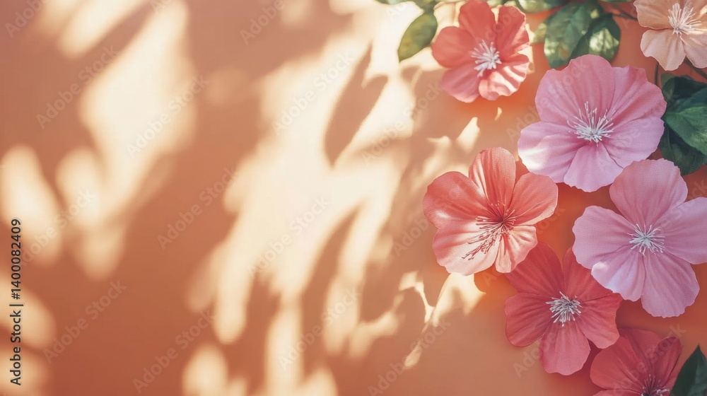 Poster gorgeous floral display featuring a collection of flowers on a wall adding a pop of color and style 