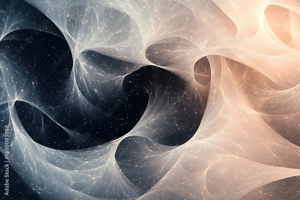 Poster a mesmerizing fractal representation of cosmic web structures.