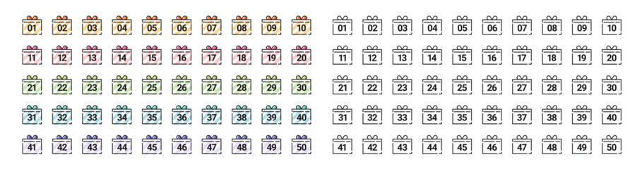 Gift, present, giveaway, numbering, Vector icon